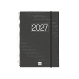 Finocam Espiral Basics Year Agenda - Anual 2027 - Semana Vista Vertical - Formato E40 - 210x297mm - Espiral - Tapa De