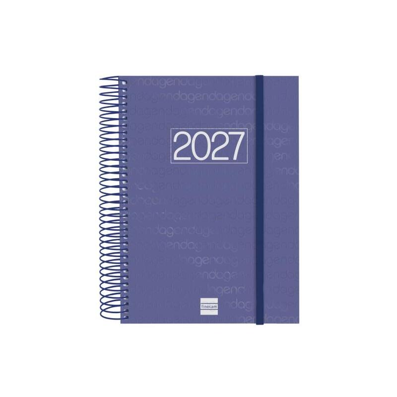 Finocam Espiral Basics Year Agenda En Catalan - Anual 2027 - 1 Dia Por Pagina - Formato E10 - 155x212mm - Goma Elastica