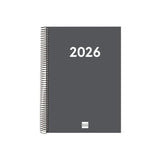 Finocam Espiral Recambio Anual 2026 Para Agendas Duo - Anual 2026 - Formato E40 - 230x29x297mm - 1 Dia Por Pagina -