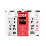 Finocam Neutro Calendario De Pared - Anual 2027 - Mes Vista - Formato S - 210x150mm - Espiral Doble - Papel De 120g/M2