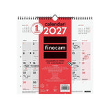 Finocam Neutro Calendario De Pared En Catalan - Anual 2027 - Mes Vista - 300x300mm - Espiral Doble - Papel De 120g/M2 -