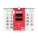 Finocam Neutro Calendario De Pared En Catalan - Anual 2027 - Mes Vista - Formato M - 300x210mm - Espiral Doble - Papel