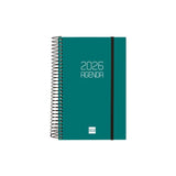 Finocam Opaque Agenda De Espiral - Anual 2026 - Tapa Ligera - Cierre Con Goma Elastica - Formato E5 - 1 Dia Por Pagina