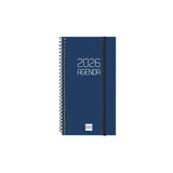 Finocam Opaque Agenda De Espiral - Anual 2026 - Tapa Ligera - Cierre Con Goma Elastica - Formato E9 - 100x14x171mm -