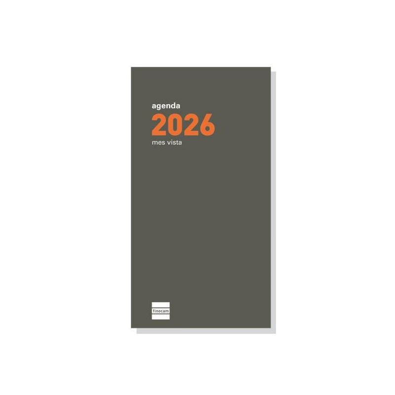 Finocam P497c Recambio Para Agenda Plana En Catalan - Anual 2026 - Formato Pl4 - 80x150x3mm - Mes Vista - Blanco