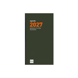 Finocam P499 Recambio Para Agenda Plana - Anual 2027 - Semana Vista Horizontal - Formato Pl4 - 80x150mm - Papel De