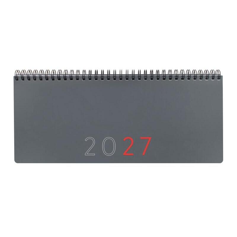 Finocam Planificador De Sobremesa Internacional - Anual 2027 - Semana Vista Vertical - 290x116mm - Espiral Doble - Tapa