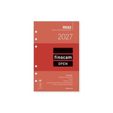 Finocam R593 Recambio Para Agenda Open - Anual 2027 - Semana Vista Horizontal - Formato 500 - 117x181mm - 6 Taladros -