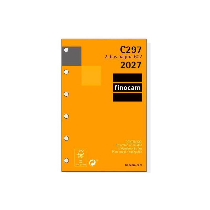 Finocam Recambio Anual Agenda De Anillas Classic C297 602-73x114mm 2dp 2027