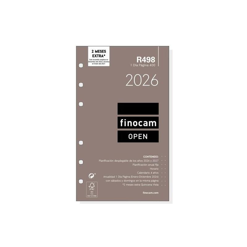 Finocam Recambio Anual Agenda De Anillas Open R498 400-91x152mm 1dp 2026