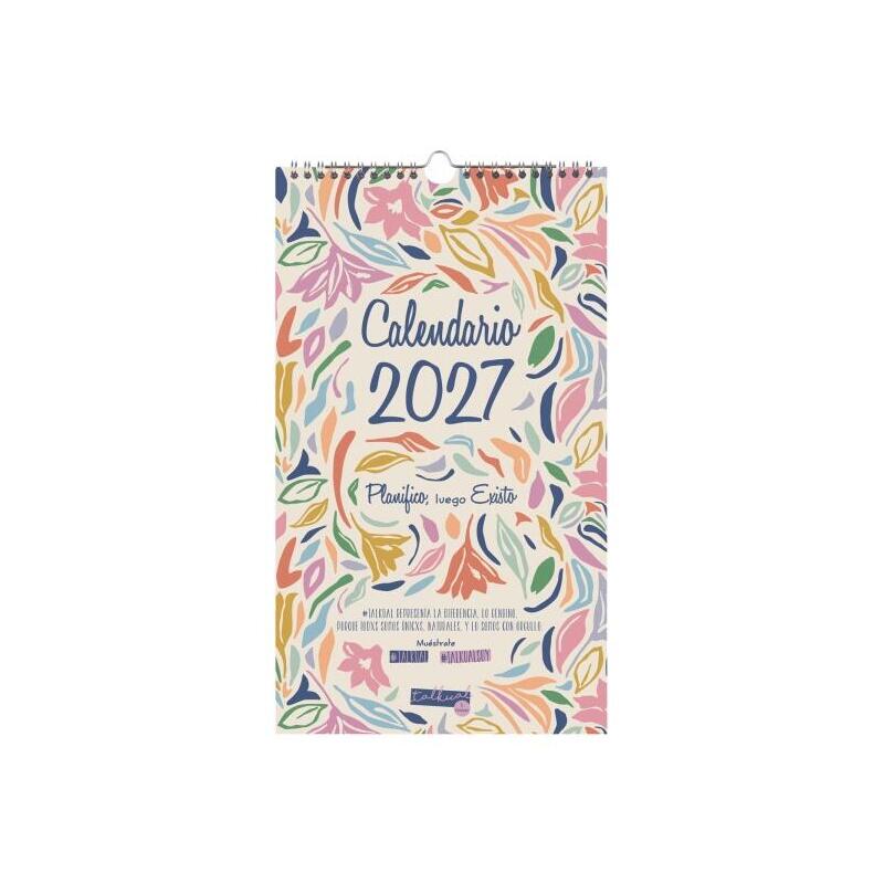 Finocam Talkual Calendario De Pared - Anual 2027 - Mes Vista - 210x360mm - Espiral Doble - Papel De 135g/M2 - Espacio