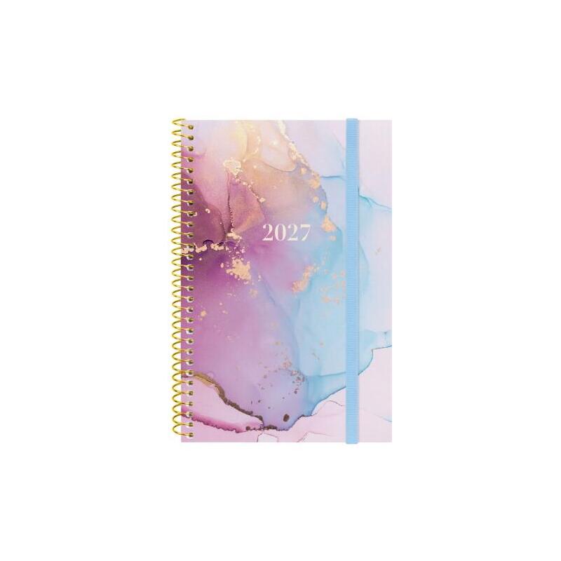 Finocam Trendy Design Collection Goldy Agenda - Anual 2027 - Semana Vista Horizontal - Formato E5 - 117x181mm - Espiral