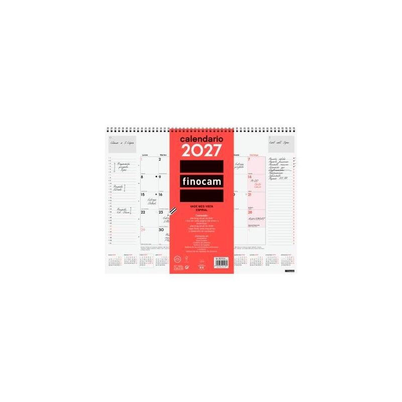 Finocam Vade Calendario Espiral Sobremesa 420x310mm Mv Neutro 2027