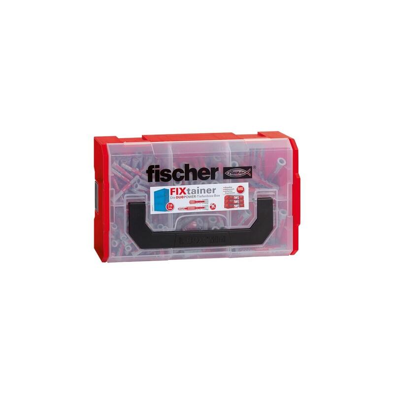 Fischer Fixtainer - Duopower 539867, Pasador Gris Claro/Rojo