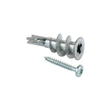 Fischer Tacos Para Placas De Yeso Metálico Gkm 12 Plateados, 100 Unidades, Con Tornillo 40432