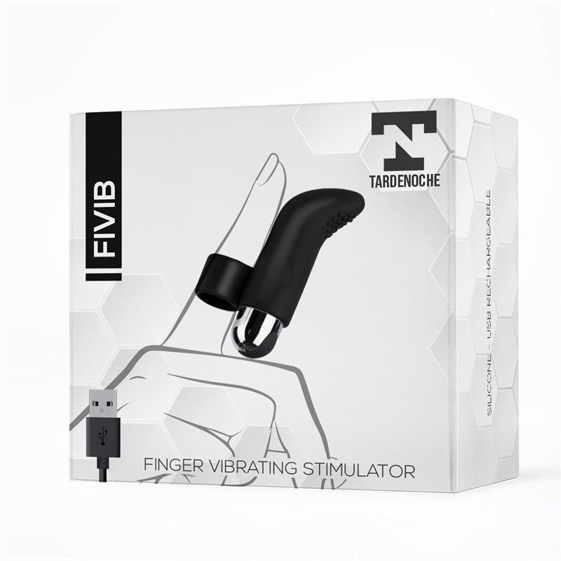 Vibrador Fivib Estimulador De Dedo Usb Silicona Negro