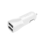 Fixed Dual Usb Car Charger 15w, White