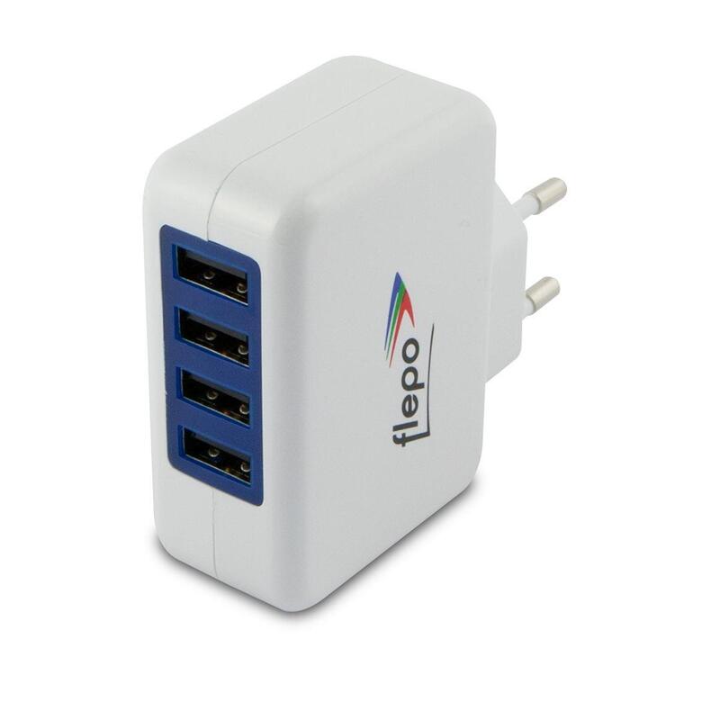 Flepo Fuente De Alimentación Usb 4-Vías 100v 240v-4a