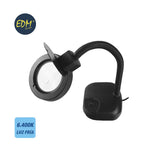 Flexo Con Lupa De Sobremesa Color Negro 12w Edm