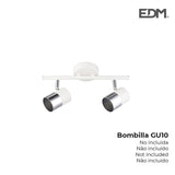 Foco Halogeno 2 Elementos Color Cromo+Blanco Hueso Gu-10 Modelo Moon Edm
