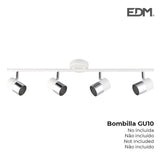 Foco Halogeno 4 Elementos Color Cromo+Blanco Hueso Gu-10 Modelo Moon Edm