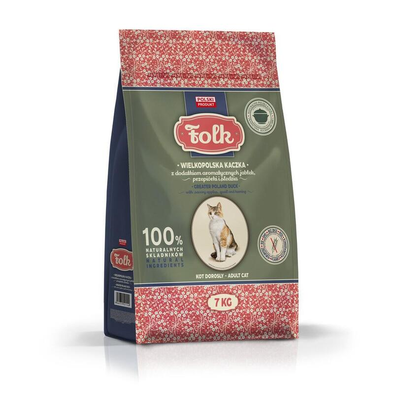 Folk Pato Al Estilo De Gran Polonia Con Manzanas, Codorniz Y Arenque  Alimento Seco Para Gatos - 7 Kg