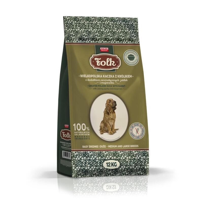Folk Pato Tradicional De La Gran Polonia Con Conejo, Manzanas Y Mejorana - Pienso Seco Para Perros - 12 Kg