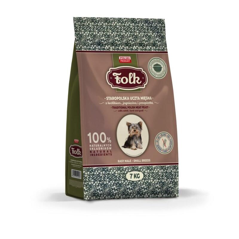 Folk Razas Pequeñas Comida Tradicional Polaca De Carne Con Conejo, Cordero Y Codorniz - Alimento Seco Para Perros - 7 Kg