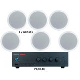Fonestar Pack Ahorro 150 - Amplificador Prox-60 + Seis Altavoces De Techo Gat-601