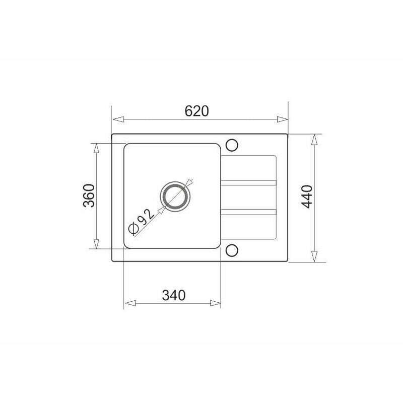 Fregadero De Granito Volcano 62x44 1b 1d Con Escurridor