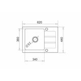 Fregadero De Granito Volcano 62x44 1b 1d Con Escurridor