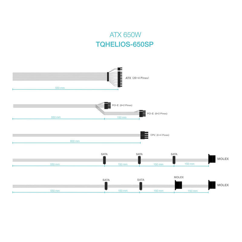Fuente De Alimentación Tooq Tqhelios-650sp 650w Ventilador 12cm 80 Plus Bronze