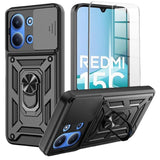 Funda Armadura Militar Magnética Para Xiaomi Redmi 15c 4g/5g Con Protección De Cámara Y Anillo Soporte