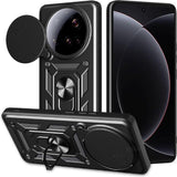 Funda Armadura Militar Para Xiaomi 15 Ultra 5g Con Protección De Cámara, Soporte Metálico Y Anillo Negro