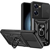 Funda Armadura Militar Para Xiaomi Poco X7 Pro 5g Con Protección De Cámara, Soporte Metálico Y Anillo Negro