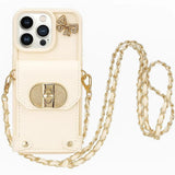Funda Cartera Cadenas Colgantes Coquette Iphone 16 Pro Max, Blanco