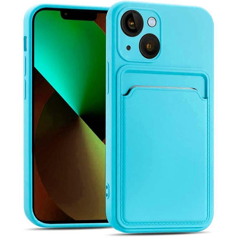 Funda De Silicona Apple Iphone 13 Azul Claro Con Cartera