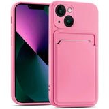 Funda De Silicona Apple Iphone 14 Rosa Con Cartera