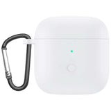 Funda De Silicona Con Mosquetón Para Xiaomi Redmi Buds 3 Blanco