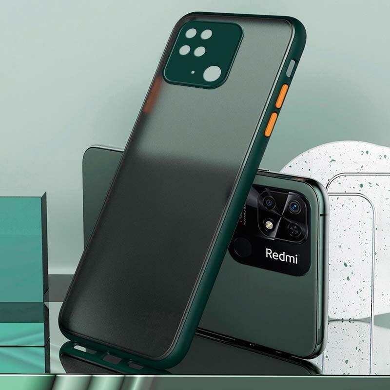 Funda Dual Mate Xiaomi Redmi 10c / Poco C40 Verde+Naranja