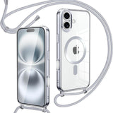 Funda Magnética Con Colgante Para Iphone 16 Plata
