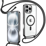 Funda Magnética Con Colgante Para Iphone 16 Pro Max Negro