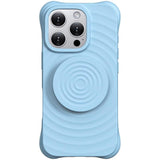 Funda  Magnética De Silicona Ondulada Con Soporte Magsafe Iphone 16 Pro Azul