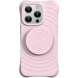 Funda  Magnética De Silicona Ondulada Con Soporte Magsafe Iphone 16 Pro Max Rosa