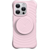 Funda  Magnética De Silicona Ondulada Con Soporte Magsafe Iphone 16 Pro Rosa