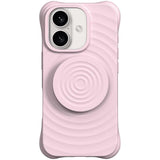 Funda  Magnética De Silicona Ondulada Con Soporte Magsafe Iphone 16 Rosa