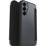 Funda Otterbox React Series  Folio Para Samsung Galaxy S25+, Resistente A Golpes Y Caídas, Soporte Para Tarjetas,Testada Según Los Estándares Militares, Transparente/Negro, Sin Caja Retail