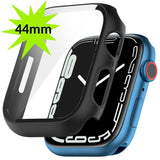 Funda Pc + Cristal Templado Apple Watch 44mm - Compatible Con Apple Watch 4/5/6/Se Negro