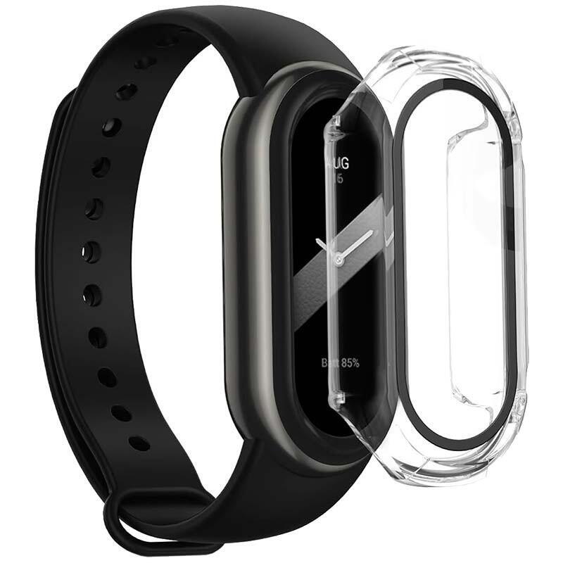 Funda Pc + Cristal Templado Xiaomi Mi Smart Band 8 Transparente
