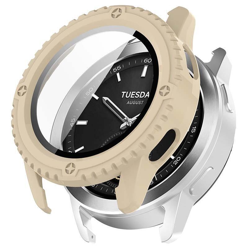 Funda Pc + Cristal Templado Xiaomi Watch S3 Marfil